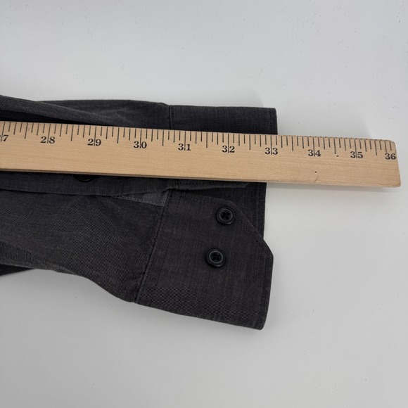 Structure Men's Gray Roll Up Long Sleeve Button Down Shirt XL Cotton Blend - Picture 10 of 11